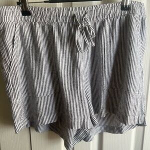 J. Crew Black and White Striped High Waist Shorts